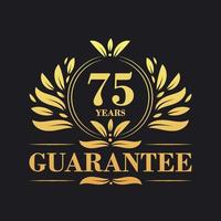 75 jaren garantie logo vector, 75 jaren garantie teken symbool vector