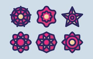 bloem vector icoon set, bloemen pictogrammen roze en geel vrij downloaden