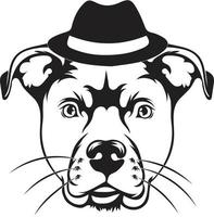 pitbull hond met hoed vector beeld