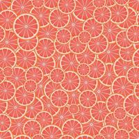 naadloos patroon met roze grapefruit plakjes. vector