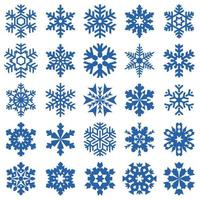 blauw sneeuwvlok pictogrammen verzameling in lijn stijl geïsoleerd Aan wit achtergrond. vector
