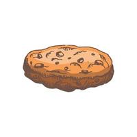 een hand getekend gekleurde schetsen van eigengemaakt koekjes met chocola chips. wijnoogst illustratie, tekening. element voor de ontwerp van etiketten, verpakking en ansichtkaarten. vector