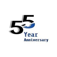 55 jaar verjaardag viering blauwe kleur vector sjabloon ontwerp illustratie
