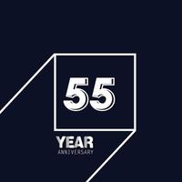 55 jaar verjaardag viering blauwe kleur vector sjabloon ontwerp illustratie