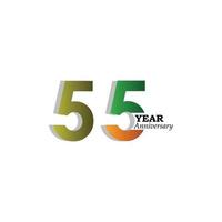 55 jaar verjaardag viering goud zwarte kleur achtergrond vector sjabloon ontwerp illustratie