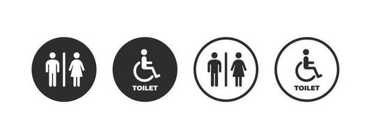 toilet pictogrammen. meisjes en jongens toiletten teken en symbool. badkamer teken. vector schaalbaar grafiek