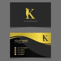 brief k logo gecombineerd met veer silhouet en bedrijf kaart sjabloon. elegant monogram vector logo ontwerp.