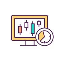 Intraday trading RGB-kleur pictogram vector