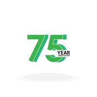 75 jaar jubileum groene kleur vector sjabloon ontwerp illustratie