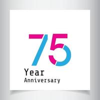 75 jaar verjaardag viering kleur vector sjabloon ontwerp illustratie