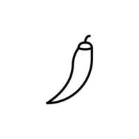 peper icoon een deel van fruit en groente pictogrammen vector