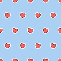 naadloos patroon van rood harten Aan een blauw achtergrond vector