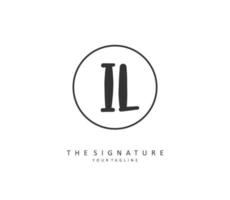 il eerste brief handschrift en handtekening logo. een concept handschrift eerste logo met sjabloon element. vector