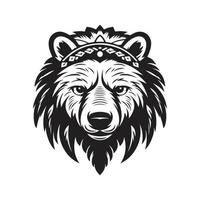 Indisch beer, logo concept zwart en wit kleur, hand- getrokken illustratie vector