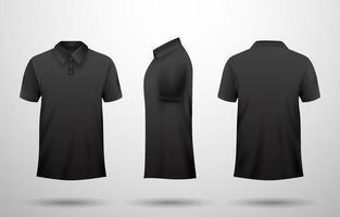 realistisch zwart polo mockup vector