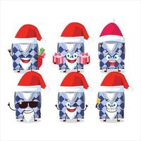 de kerstman claus emoticons met blauw school- hesje tekenfilm karakter vector