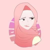 Moslim Islamitisch hijab schattig meisje vector vlak illustratie ontwerp