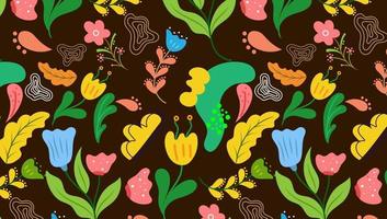 decoratief abstract illustraties met kleurrijk bloemen achtergrond van naadloos patroon ontwerp voor papier, omslag, kleding stof, tempo en ander. vector