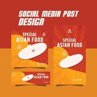 speciaal sociaal media voedsel post Aziatisch voedsel menu folder vector