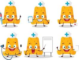 dokter beroep emoticon met rietje hoed tekenfilm karakter vector