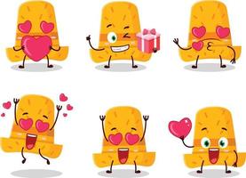 rietje hoed tekenfilm karakter met liefde schattig emoticon vector