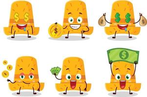 rietje hoed tekenfilm karakter met schattig emoticon brengen geld vector