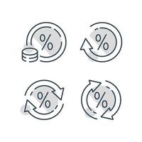 nul commissie, laag percentage betaling, storting of terugtrekken geld, financieel overdracht Diensten, valuta ruilen, nee vergoedingen teken vector