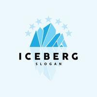 ijsberg logo, antarctisch bergen vector in ijs blauw kleur, natuur ontwerp, Product merk illustratie sjabloon icoon