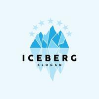 ijsberg logo, antarctisch bergen vector in ijs blauw kleur, natuur ontwerp, Product merk illustratie sjabloon icoon