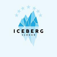 ijsberg logo, antarctisch bergen vector in ijs blauw kleur, natuur ontwerp, Product merk illustratie sjabloon icoon