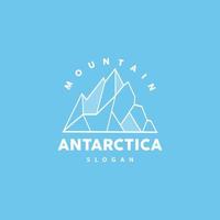 ijsberg logo, antarctisch bergen vector in ijs blauw kleur, natuur ontwerp, Product merk illustratie sjabloon icoon