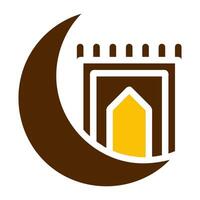 tapijt icoon solide bruin geel kleur Ramadan symbool perfect. vector