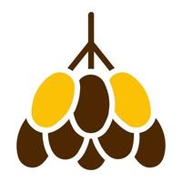 palmdata icoon solide bruin geel kleur Ramadan symbool perfect. vector