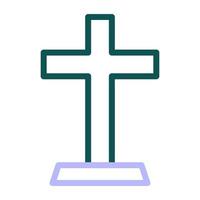 christen icoon duokleur groen Purper kleur Pasen symbool illustratie. vector