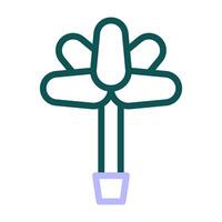 bloem icoon duokleur groen Purper kleur Pasen symbool illustratie. vector