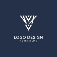 vx driehoek monogram logo ontwerp ideeën, creatief eerste brief logo met driehoekig vorm logo vector