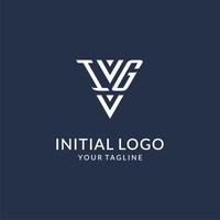ig driehoek monogram logo ontwerp ideeën, creatief eerste brief logo met driehoekig vorm logo vector