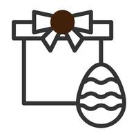 geschenk ei icoon duotoon grijs bruin kleur Pasen symbool illustratie. vector