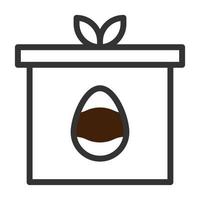 geschenk ei icoon duotoon grijs bruin kleur Pasen symbool illustratie. vector