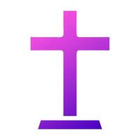 christen icoon solide helling Purper roze kleur Pasen symbool illustratie. vector