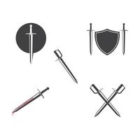 zwaard logo icoon vector illustratie ontwerp