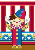 schattig tekenfilm groot top circus clown vector