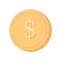 goud munt met dollar teken icoon. grafisch gebruiker koppel ontwerp element. geld symbool. vlak vector illustratie.