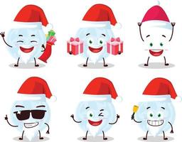 de kerstman claus emoticons met blauw maan tekenfilm karakter vector