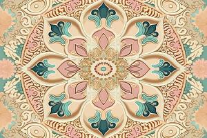 luxe Indisch bloemen patroon pastel toon. abstract traditioneel volk antiek tribal grafisch lijn. structuur textiel kleding stof etnisch patronen. overladen elegant luxe wijnoogst retro stijl.vector illustratie. vector