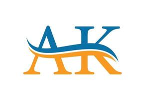 eerste ak brief logo ontwerp, vector ontwerp concept