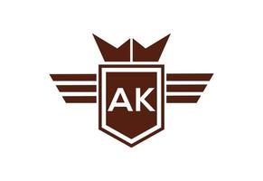 eerste ak brief logo ontwerp, vector ontwerp concept