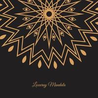creatief luxe decoratief mandala ontwerp voor mehndi uitnodiging kaart met zwart achtergrond vector