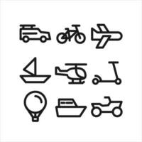 vervoer pictogrammen set. vector illustratie.