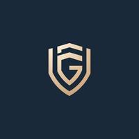 luxe en modern fg logo ontwerp vector